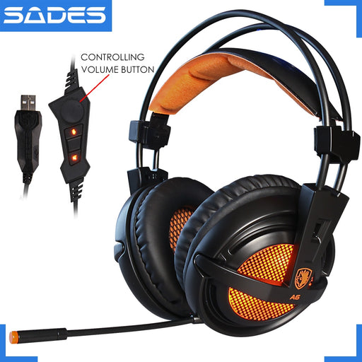 SADES A6 USB 7.1 Stereo wired gaming headphones