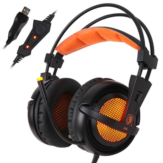 SADES A6 USB 7.1 Stereo wired gaming headphones