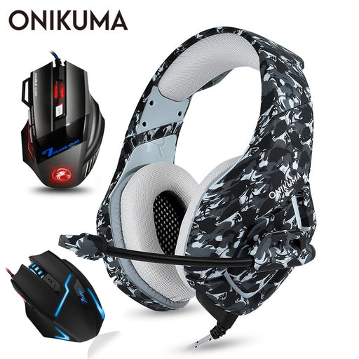 ONIKUMA PS4 Headset Casque PC Gamer Bass Gaming Headphones