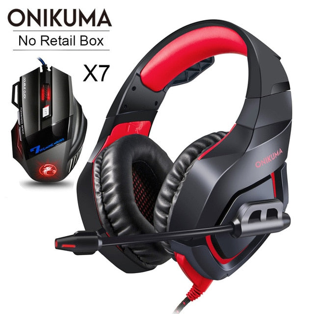 ONIKUMA PS4 Headset Casque PC Gamer Bass Gaming Headphones
