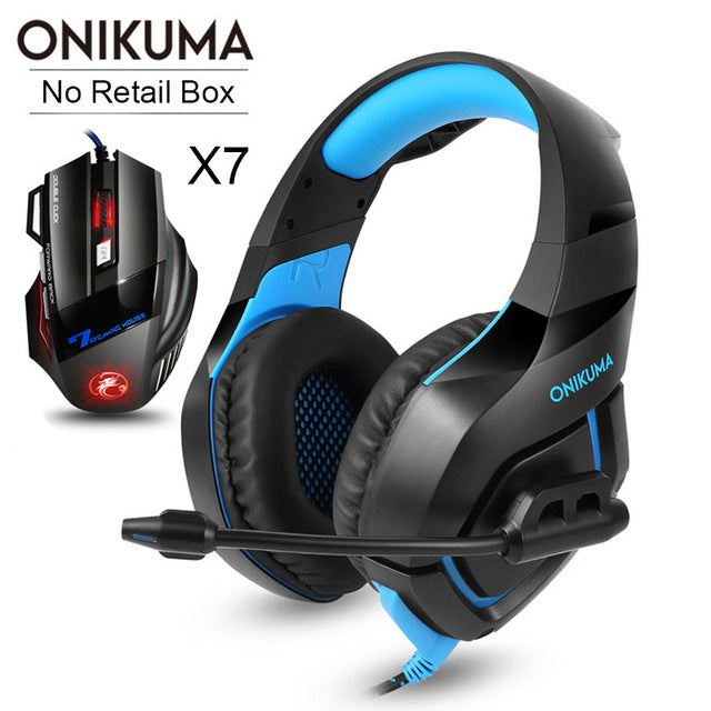 ONIKUMA PS4 Headset Casque PC Gamer Bass Gaming Headphones