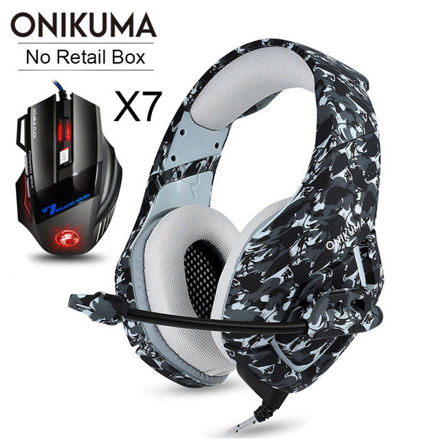ONIKUMA PS4 Headset Casque PC Gamer Bass Gaming Headphones