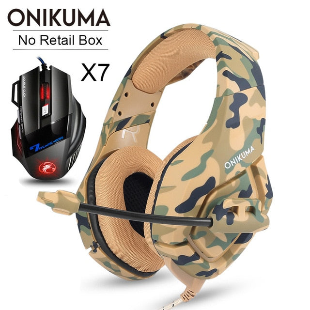 ONIKUMA PS4 Headset Casque PC Gamer Bass Gaming Headphones