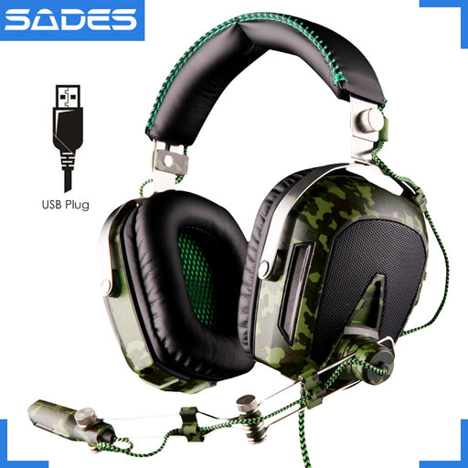 SADES A90 Pilot USB 7.1 Surround Sound Gaming Headphones